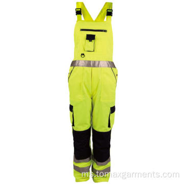 Hi Vis Safety Warm Winter Bib Pants